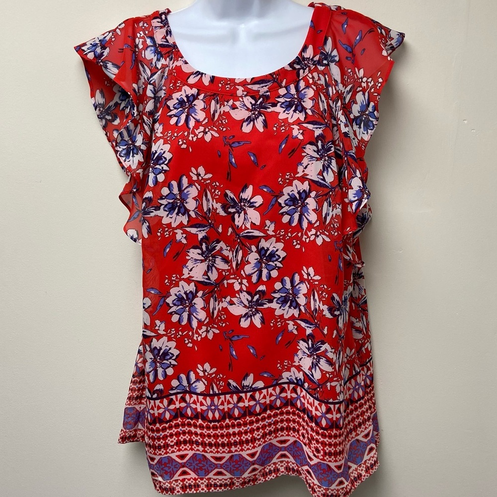 AGB Top with Ruffled Sleeve - Size Medium